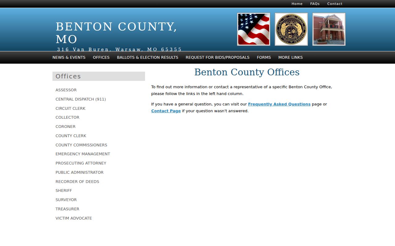 Benton County office directory for Lincoln court routing