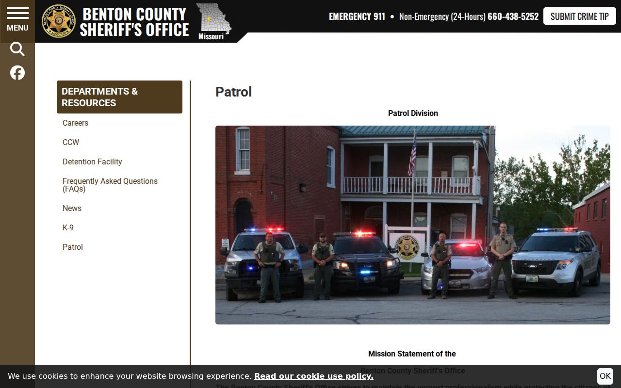 Benton County Sheriff patrol records request information